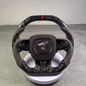 Forged Carbon fiber Steering Wheel Fit Dodge Charger Hellcat Jeep SRT8 2015+ - Picture 1 of 4