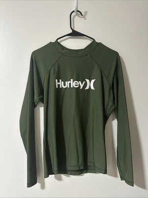 Camisa de natación Hurley Forest verde manga larga pequeña Foto 1 de 3