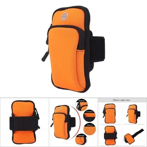 Orange Outdoor Sport Running Jogging Exercise Gym Arm Wrist Pouch Armband P ZZ - Photo 1 sur 9
