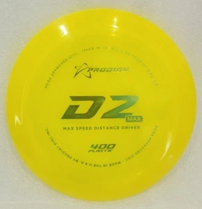 Prodigy Discs D2 MAX Distance Driver 400 Plastic Yellow W/Green Stamp 173G NEW - Picture 1 of 3