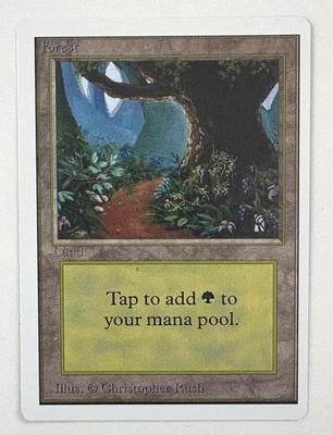 Misprint Error Alert: Off Centered Forest (B) Unlimited Basic Land Magic MTG NM - Image 1 of 2