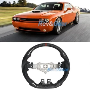 Real Carbon Fiber Racing Steering Wheel For Dodge Charger Challenger 2011-2014 - Picture 1 of 8
