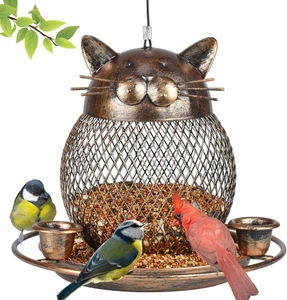Alimentadores para aves al aire libre, alimentador de aves silvestres de metal de alta resistencia, comedero para aves pinzones - Imagen 1 de 12