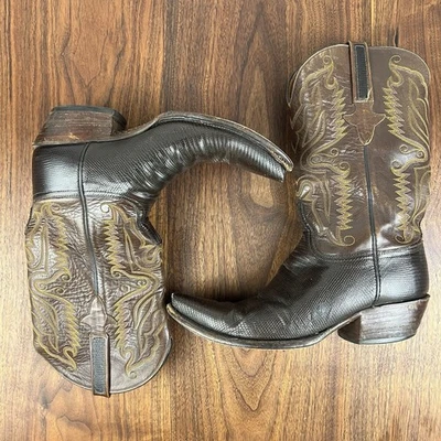 Botas vaqueras occidentales para hombre exóticas Lucchese clásicas Teju Lizard 10,5 vintage EE. UU. Foto 1 de 4