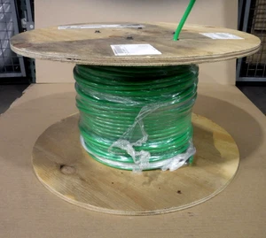 NUEVO 350 ft carrete verde 2 AWG cobre THHN PVC cable aislante 19 hilos 600v 130amp - Imagen 1 de 3