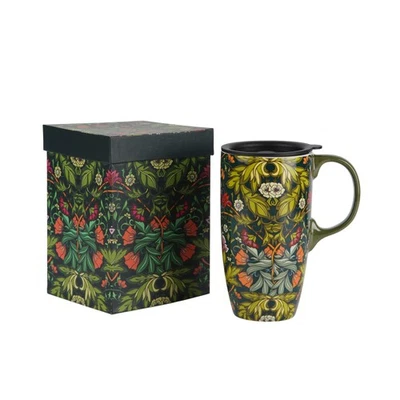 Taza de cerámica taza de café de viaje con tapa para oficina en casa, 17 oz. Porcelana alta... Foto 1 de 4