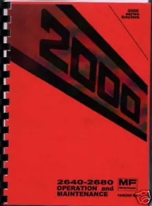 Massey Ferguson 2640/2680 Tractor Operator Manual Book - Picture 1 of 1
