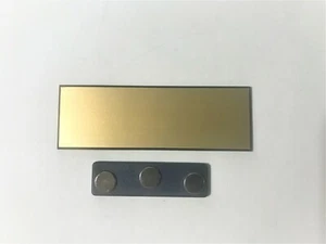 Gold Name Tag Badge Blanks (1" x 3") with Magnetic Backing - 10 Pack  - Picture 1 of 4