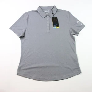New Callaway Opti Dri Polo Womens Size Large Short Sleeve Gray Golf Honda Logo - Picture 1 of 11