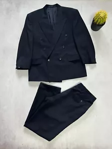 Vintage Yves Saint Laurent Suit Blazer + Pants Double Breasted 100% Wool 52 Size - Picture 1 of 16