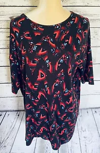 Blusa túnica salón mujer LuLaRoe pequeña mangas cortas suave multicolor” - Imagen 1 de 8