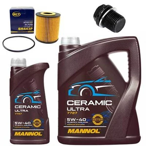 Motoröl Filter Set MANNOL 5W-40 6 Liter + Schraube für Volvo S40 V70 S60 2.4 2.5 - Bild 1 von 6