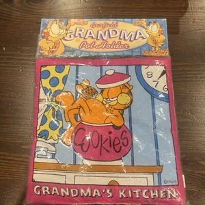 Vintage Garfield Cat Grandma's Kitchen MIP Pot Holder Vtg 90’s Lazy Cat Lasagna - Picture 1 of 9