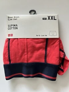 NWT UNIQLO Men's Low Rise Boxer Briefs Supima Cotton -Size XXL No Fly Red - Picture 1 of 5