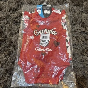 NEW Gen 2 Georgia Bulldogs 2pc Creeper Set 6-9 Months Girls Officially Licensed - Picture 1 of 8
