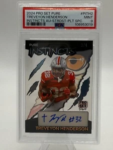 2024 Pro Set Pure Instincts Auto Treveyon Henderson Stardust Platinum /4 PSA 9🔥 - Bild 1 von 2