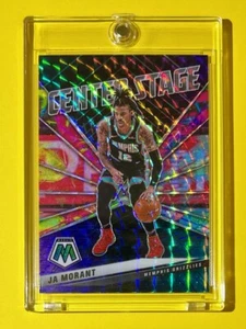 Ja Morant MINT SILVER REFRACTOR PANINI MOSAIC PRIZM CENTER STAGE 2ND YEAR INSERT - Picture 1 of 9
