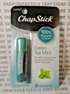 TÉ VERDE CHAPSTICK COMO NUEVO 100% MANTEQUILLA LABIAL 0,15 OZ TUBO ÚNICO, NUEVO STOCK ANTIGUO - Imagen 1 de 6
