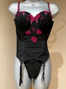 Women's Backless Black Lace Floral Embroidered Basque Corset