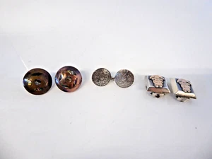 Konvolut 3 Paar Ohrringe Sterling, Kupfer Mexiko Peru - Bild 1 von 9