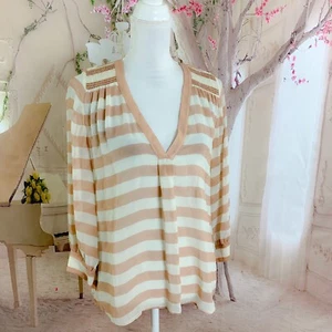 NEW Joie Women’s Striped Aceline Silk sheer Blouse Size Small - Picture 1 of 10