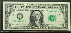 $ 1 Serie 1988 A, Fancy Radar Binär Serie 54444445, UNC - Bild 1 von 2