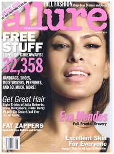 Allure Magazine August 2010 Eva Mendes bekommt tolles Haar noch werkseitig versiegelt - Bild 1 von 1