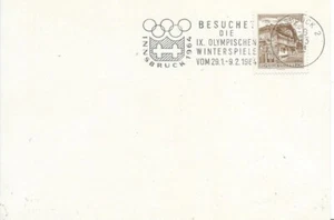 Austria Olympic Games Innsbruck 1964 card with Oly. Mach. cancel Innsbruck 2 c - Picture 1 of 1