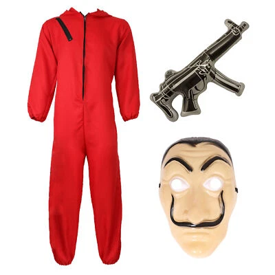 ILOVEFANCYDRESS ADULTS RED CASH HEIST JUMPSUIT FANCY DRESS MASK INFLATABLE HALLOWEEN MONEY HEIST
