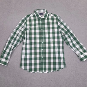 Nick Dunn London Hemd Herren Medium 15,5 32/33 grün Gingham kariert Button Down - Bild 1 von 12