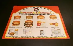 McDonald's Vintage Chinese Menu Ad "YOU DESERVE A BREAK TODAY" China Rare - Picture 1 of 7