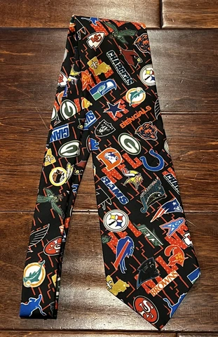Vintage 1994 Ralph Marlin NFL NFC AFC Team Logo Multi Color Adult Game Neck Tie Cover