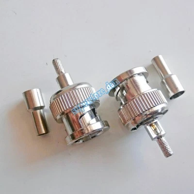 10x BNC Male window crimp RG316 RG174 RG179 LMR100 RF Coax Cable Connector - Image 1 of 4