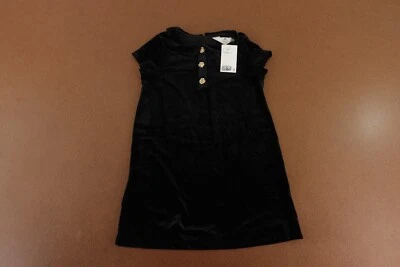 Vestido H&M Niñas Talla 6 Negro Terciopelo Manga Corta Cuello Hasta la Rodilla Nuevo con Etiquetas Foto 1 de 4