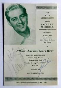 1948 Opera Program signed by Robert Merrill and Russ Case + Concert Handbill - Picture 1 of 4