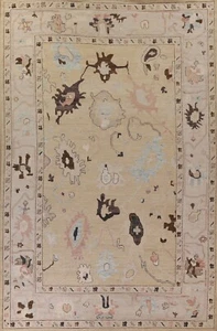 Floral Light Gold Oushak Oriental Turkish Vegetable Dye Hand-made Area Rug 10x13 - Picture 1 of 12