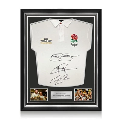 Camiseta de rugby de Inglaterra firmada por Robinson, Wilkinson & Johnson. Marco superior Foto 1 de 4
