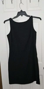 Vintage 90's CDC Black Mini Dress Sheath Crisscross Back Straps Size 10 EUC - Picture 1 of 5