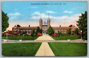 Postcard Washington University  St Louis MO Linen Unposted - Picture 1 of 2