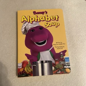BARNEY'S ALPHABET SOUP By Mary Ann Dudko Board Book 1997 VGC - Bild 1 von 11