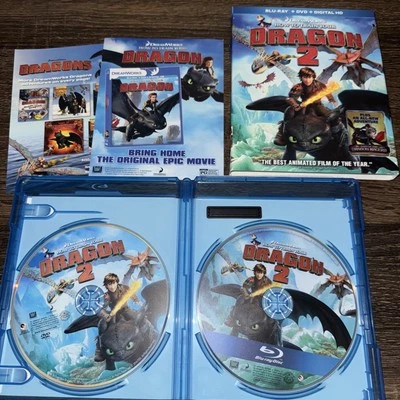How To Train Your Dragon 2 (Blu-Ray/DVD, 2-Disc Set, 2014) w/ Slipcover - Image 1 of 3