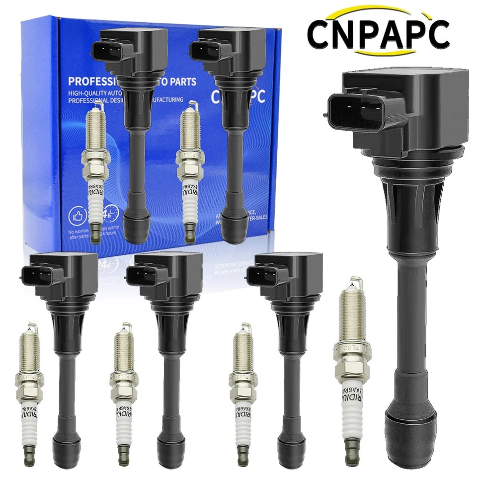 6 bobinas de encendido y bujías UF550 aptas para Infiniti QX60 2014-2019 3,5 L V6 Foto 1 de 4