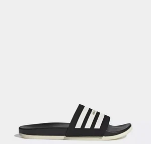 Adidas Adilette Comfort schwarz weiß Pantoletten Herren Größe 18 Neu mit Etikett - Bild 1 von 7