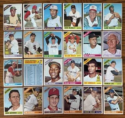 1966 Topps Baseball Lote de 24 Dif, Bert Campaneris, Luis Tiant, VGEX-EX Foto 1 de 4