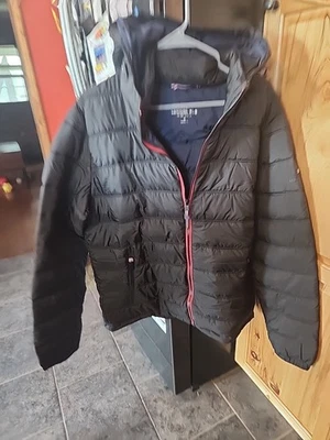 London Fog Men's Black Puffer Jacket size Med  Hooded - Image 1 of 4