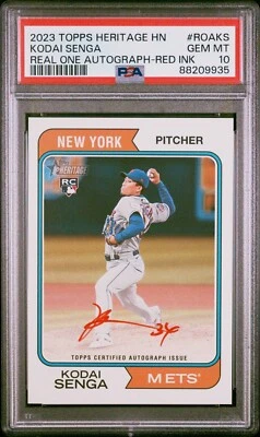 2023 Topps Heritage Kodai Senga Real One Red Ink Auto /74 PSA 10 MS332 - Image 1 of 2