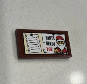 LEGO Dark Brown 2x4 Santa Needs You - Santa's Workshop Tile Sign 10245 - Picture 1 of 1