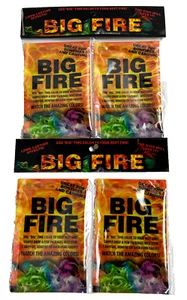 4 pack Big Fire Flames Amazing Colors Camp Fire Bonfire Party Fun Rainbow Colors - Picture 1 of 5
