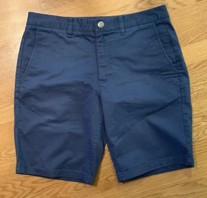 Pantalones Cortos Chinos Bonobos 31 7" Entrepierna Frente Plano Algodón Azul Envejecido - Imagen 1 de 4