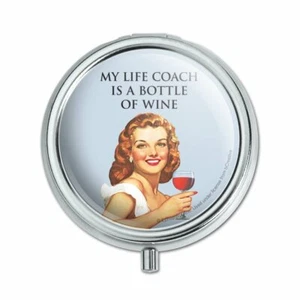 My Life Coach è una bottiglia di vino divertente umorismo portapillole bigiotteria confezione regalo - Foto 1 di 4